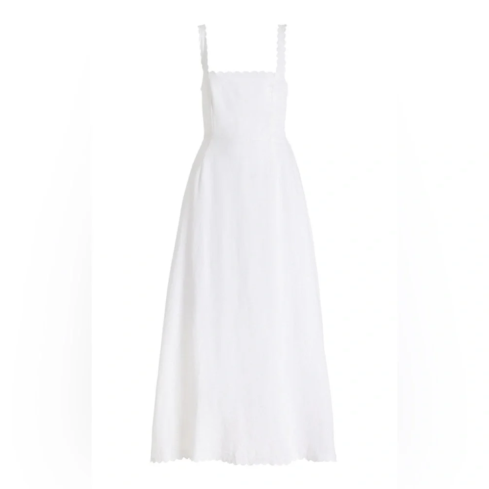 Posse linen dress with scallop trim - Picture 4 of 8